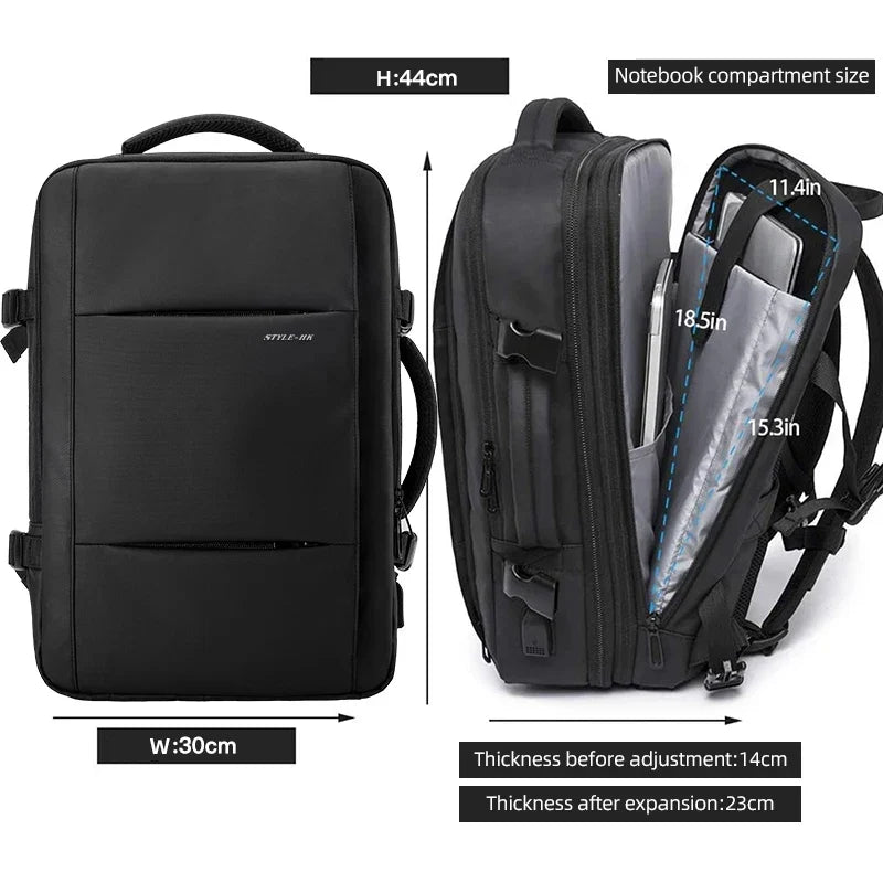 Heroic Knight Travel Backpack Men Business Backpack School Expandable USB Bag Large Capacity 15.6 Laptop Waterproof Backpack Bag Social Buzz eSIMs