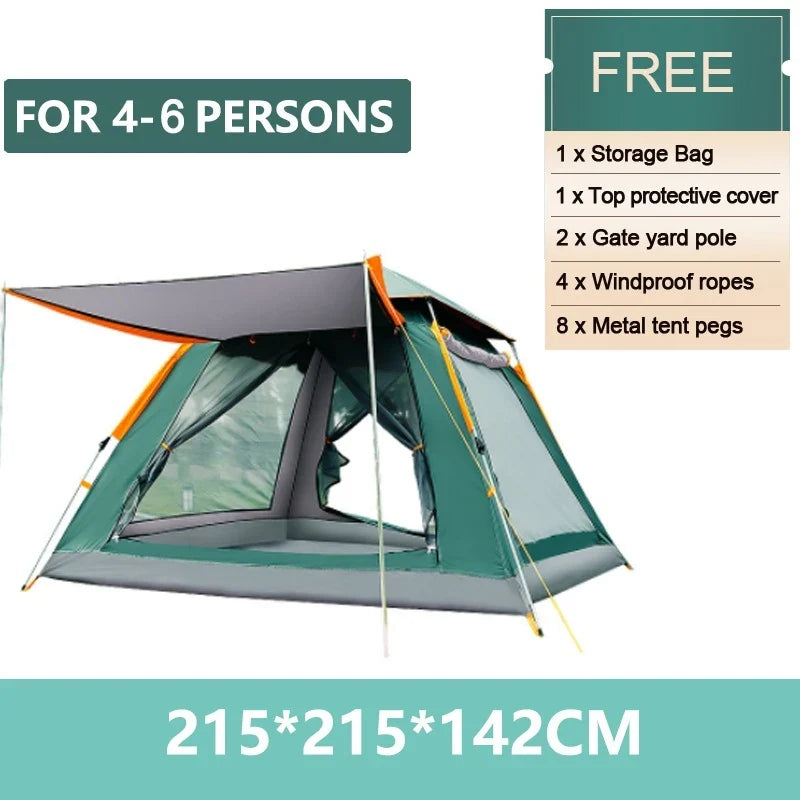 Goture Outdoor Camping Tent 2-6 People Portable Folding Automatic Tent Beach Fishing Family Travel Park Anti-UV Shade Social Buzz eSIMs