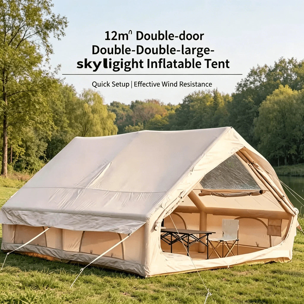 Outdoor Camping Inflatable Tent 4 season tent Portable House Quick Setup for Travel Picnic BBQ with Storage Bag Air Pump Social Buzz eSIMs
