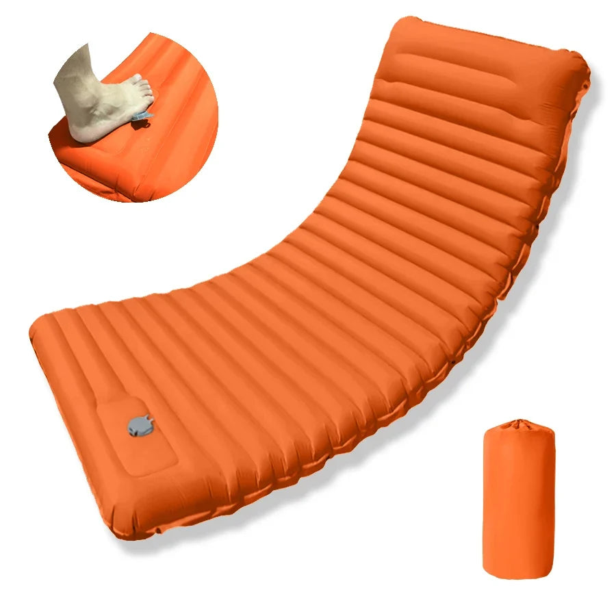 Outdoor Camping Sleeping Pad Folding Sleep Mat Beach Inflat Mattress with Pillows Ultralight Air Mat Travel Hiking New Social Buzz eSIMs