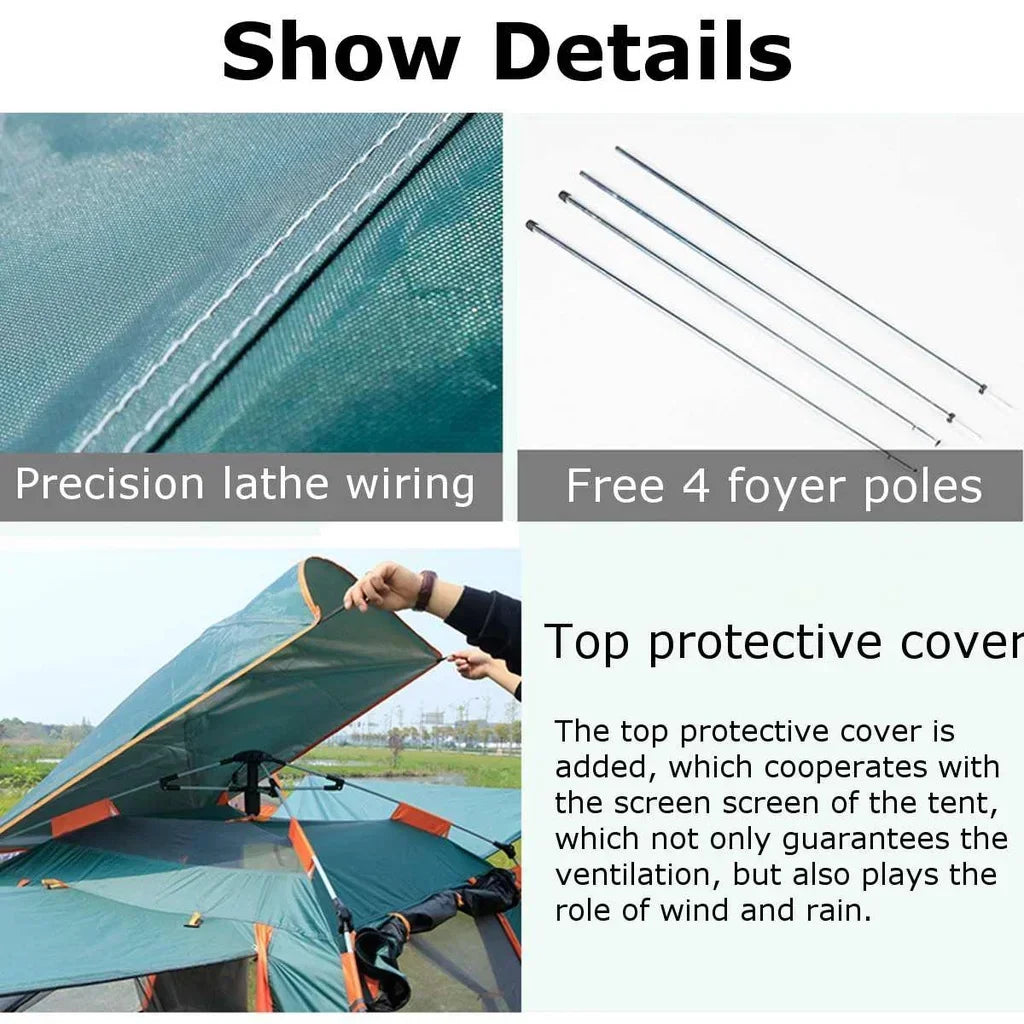 Goture Outdoor Camping Tent 2-6 People Portable Folding Automatic Tent Beach Fishing Family Travel Park Anti-UV Shade Social Buzz eSIMs