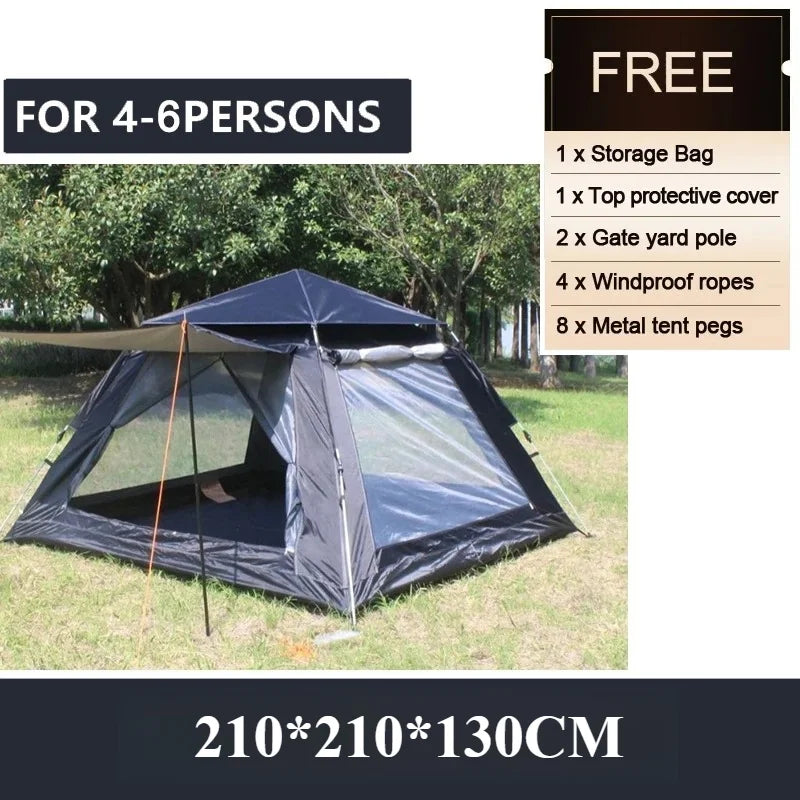 Goture Outdoor Camping Tent 2-6 People Portable Folding Automatic Tent Beach Fishing Family Travel Park Anti-UV Shade Social Buzz eSIMs