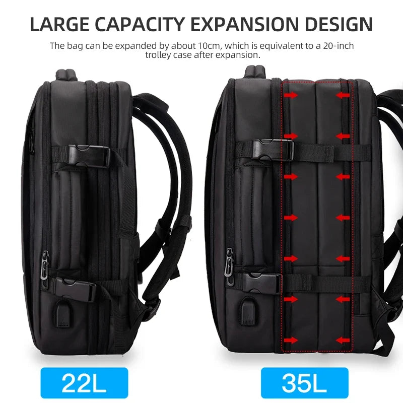 Heroic Knight Travel Backpack Men Business Backpack School Expandable USB Bag Large Capacity 15.6 Laptop Waterproof Backpack Bag Social Buzz eSIMs