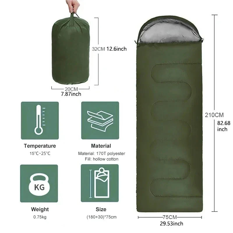 Camping Sleeping Bag Ultralight Waterproof 4 Seasons Warm Envelope Type Sleeping Bag for Outdoor Hiking Backpacking Travel Social Buzz eSIMs