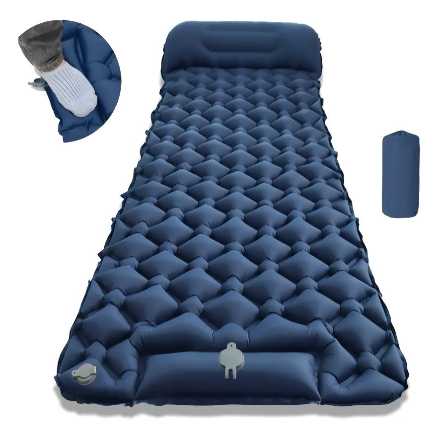 Outdoor Camping Sleeping Pad Folding Sleep Mat Beach Inflat Mattress with Pillows Ultralight Air Mat Travel Hiking New Social Buzz eSIMs