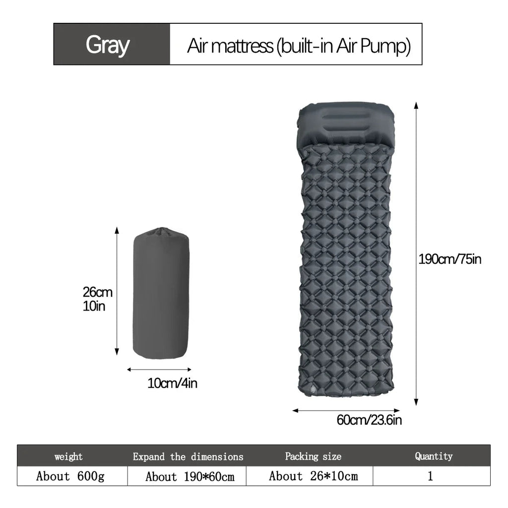 Outdoor Camping Sleeping Pad Folding Sleep Mat Beach Inflat Mattress with Pillows Ultralight Air Mat Travel Hiking New Social Buzz eSIMs