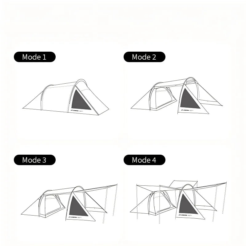 ShineTrip Lightweight 2-Person Tunnel Tent Oxford Cloth Waterproof Sunscreen Portable Outdoor Travel Camping Tent Social Buzz eSIMs