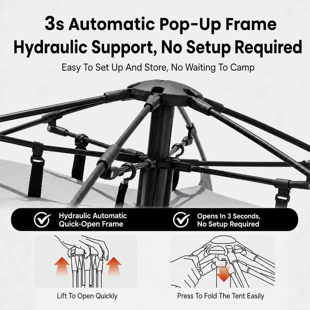 Sonuto Outdoor 3-4P One-Touch Camping Tent Quick Automatic Opening Beach Fishing Tent Family Travel Picnic Park Anti-UV Shade Social Buzz eSIMs