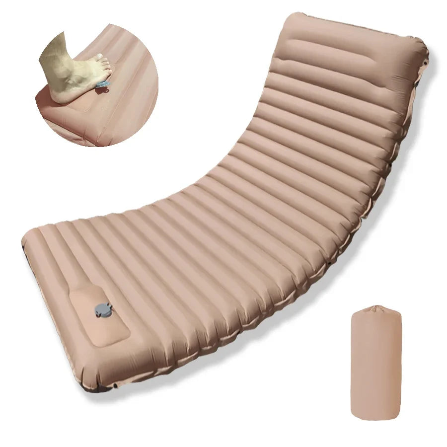 Outdoor Camping Sleeping Pad Folding Sleep Mat Beach Inflat Mattress with Pillows Ultralight Air Mat Travel Hiking New Social Buzz eSIMs