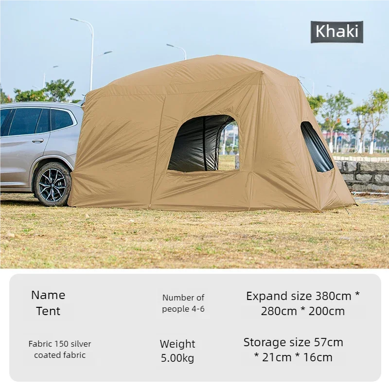 Universal SUV Camping Tent with Spacious Awning Waterproof Car Tent Easy Setup for Backpacking Traveling Outdoors Car Tail Tent Social Buzz eSIMs