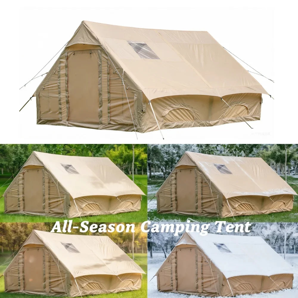 Outdoor Camping Inflatable Tent 4 season tent Portable House Quick Setup for Travel Picnic BBQ with Storage Bag Air Pump Social Buzz eSIMs