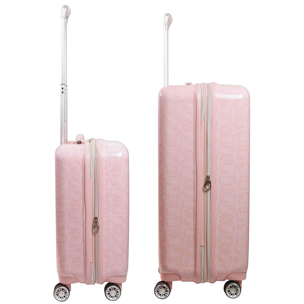 Hello Kitty All Over Print Hard-sided Pink Spinner Luggage 2 pc Set Ful Luggage