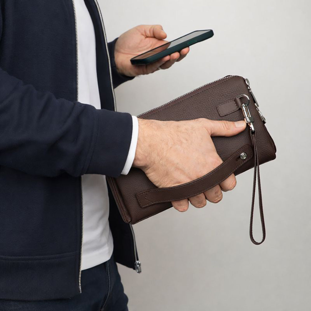 Lupus Leather Clutch Bag - LuggageDesigners