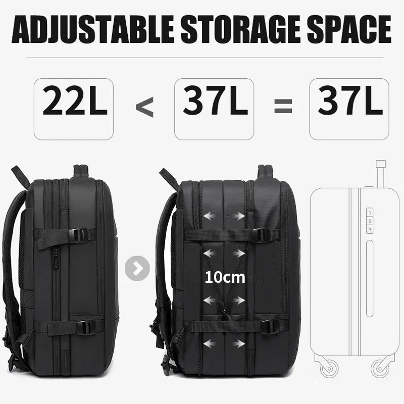 BANGE Expandable Men's Backpack Waterproof 17.3 in Laptop Backpack Man Large Capacity Hiking Travel Bag Male Backpacks for Men Social Buzz eSIMs