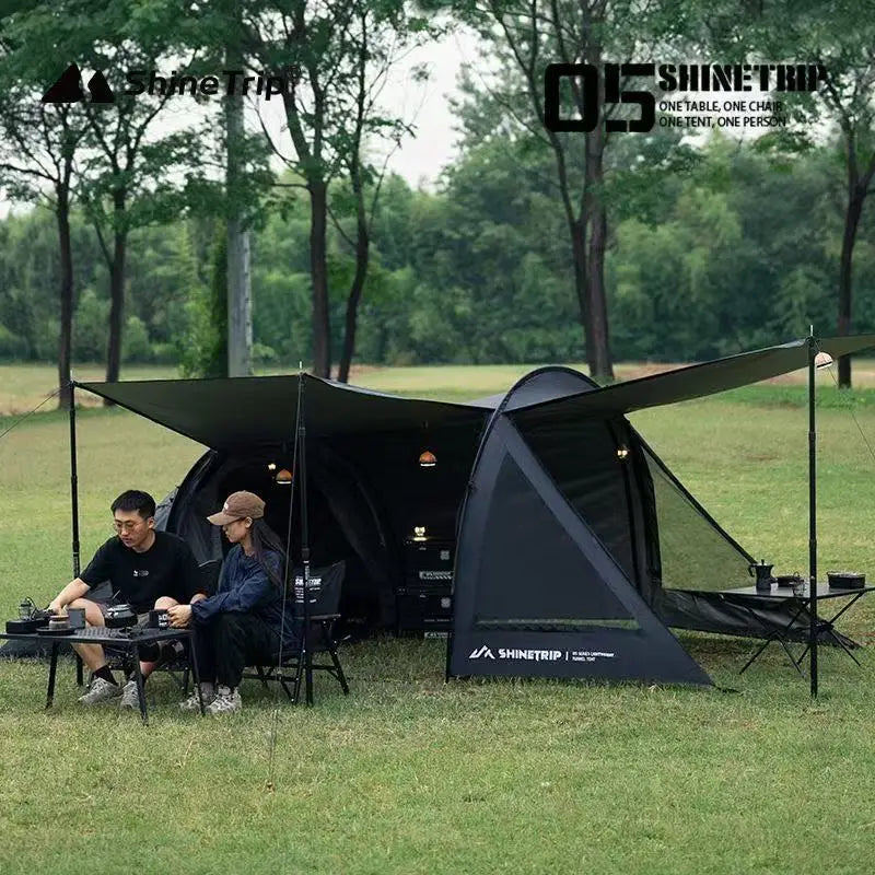 ShineTrip Lightweight 2-Person Tunnel Tent Oxford Cloth Waterproof Sunscreen Portable Outdoor Travel Camping Tent Social Buzz eSIMs
