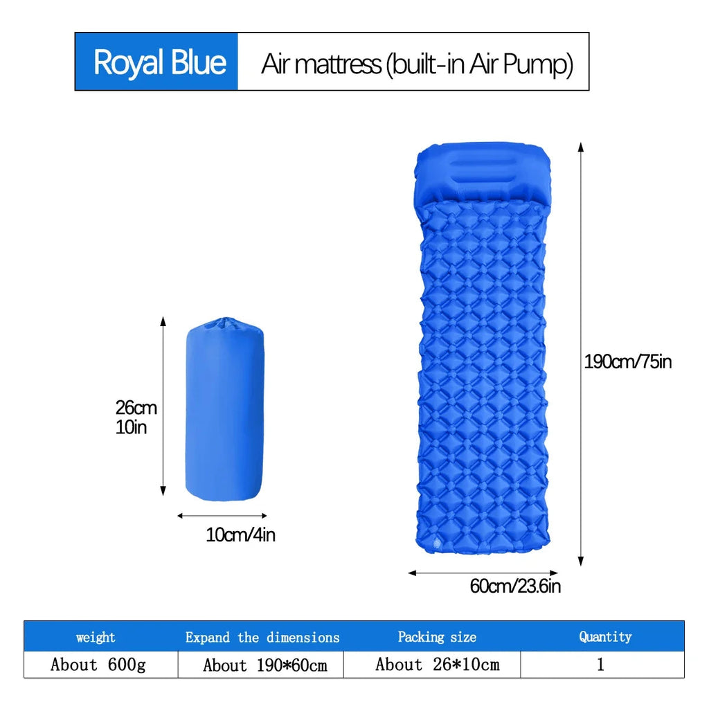 Outdoor Camping Sleeping Pad Folding Sleep Mat Beach Inflat Mattress with Pillows Ultralight Air Mat Travel Hiking New Social Buzz eSIMs