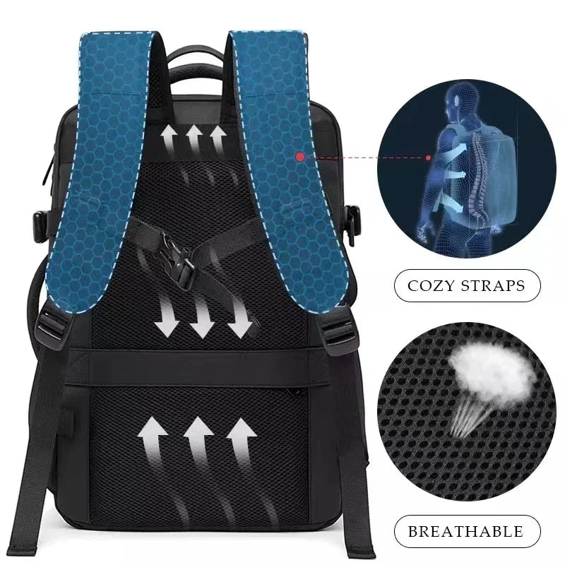 BANGE Expandable Men's Backpack Waterproof 17.3 in Laptop Backpack Man Large Capacity Hiking Travel Bag Male Backpacks for Men Social Buzz eSIMs