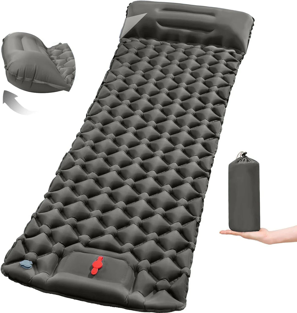 Outdoor Camping Sleeping Pad Folding Sleep Mat Beach Inflat Mattress with Pillows Ultralight Air Mat Travel Hiking New Social Buzz eSIMs