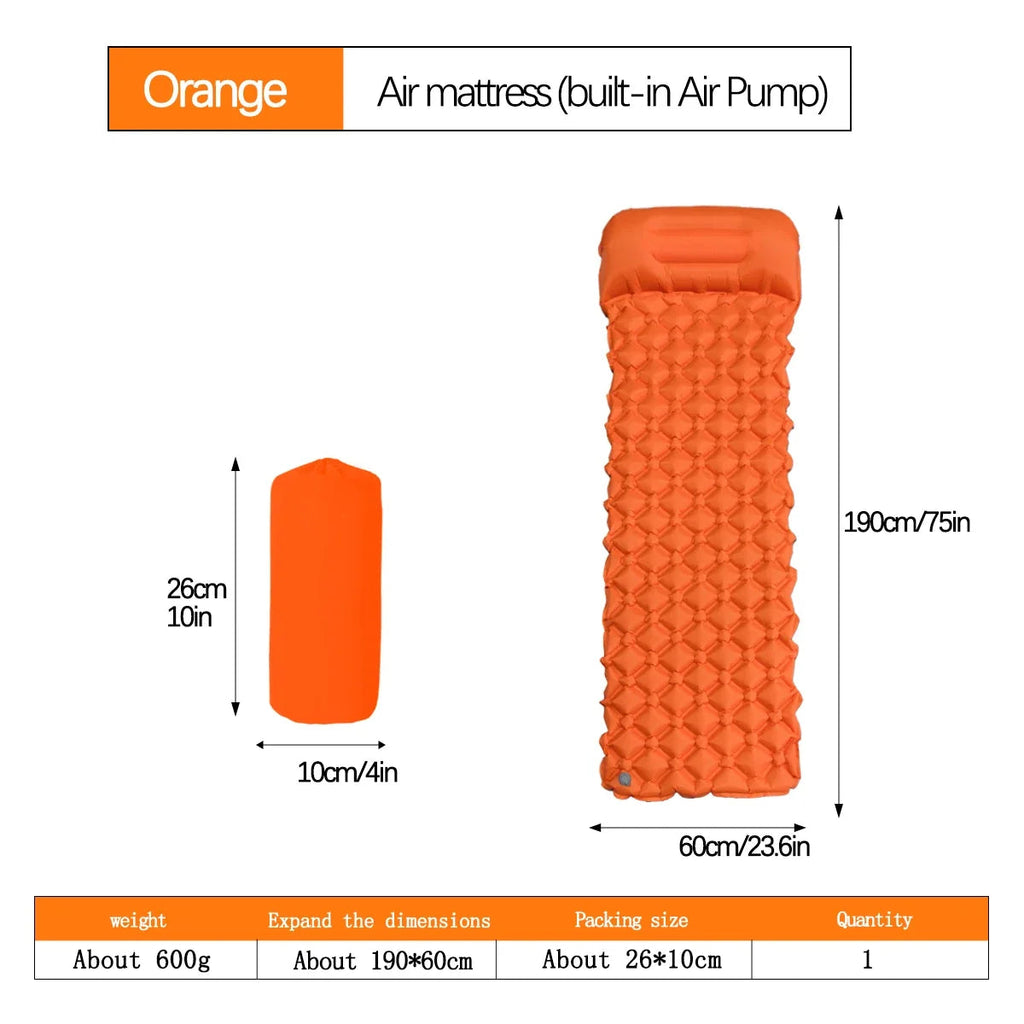 Outdoor Camping Sleeping Pad Folding Sleep Mat Beach Inflat Mattress with Pillows Ultralight Air Mat Travel Hiking New Social Buzz eSIMs
