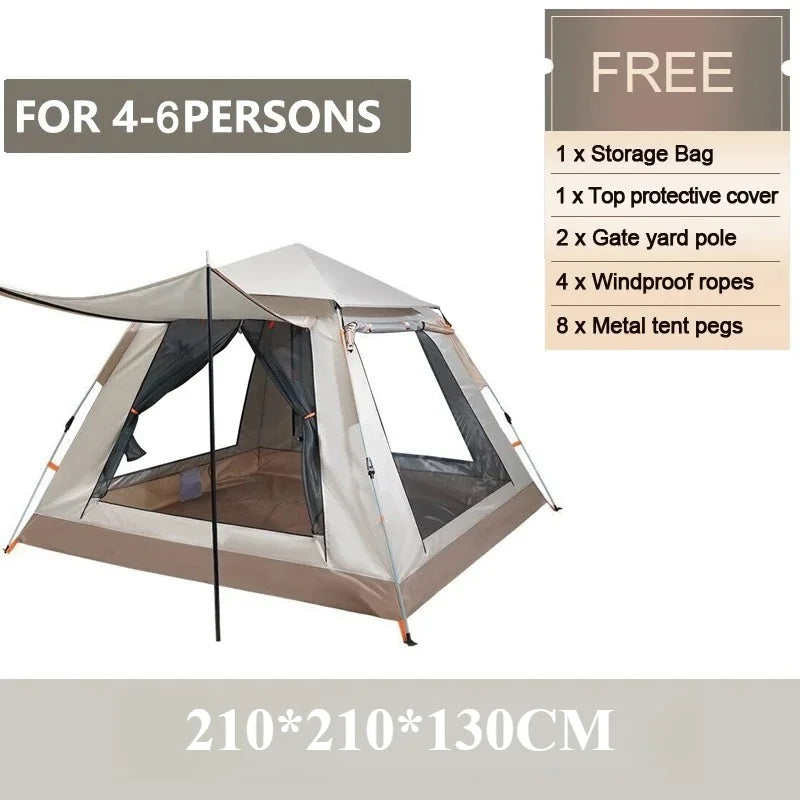 Goture Outdoor Camping Tent 2-6 People Portable Folding Automatic Tent Beach Fishing Family Travel Park Anti-UV Shade Social Buzz eSIMs