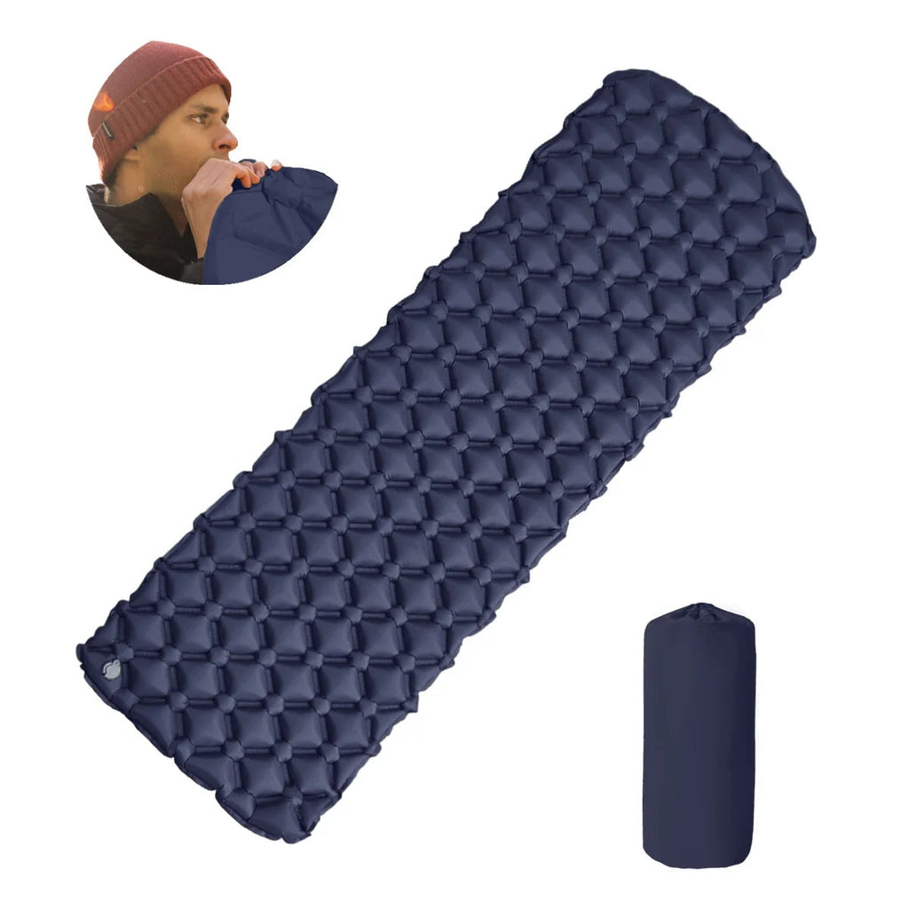 Outdoor Camping Sleeping Pad Folding Sleep Mat Beach Inflat Mattress with Pillows Ultralight Air Mat Travel Hiking New Social Buzz eSIMs
