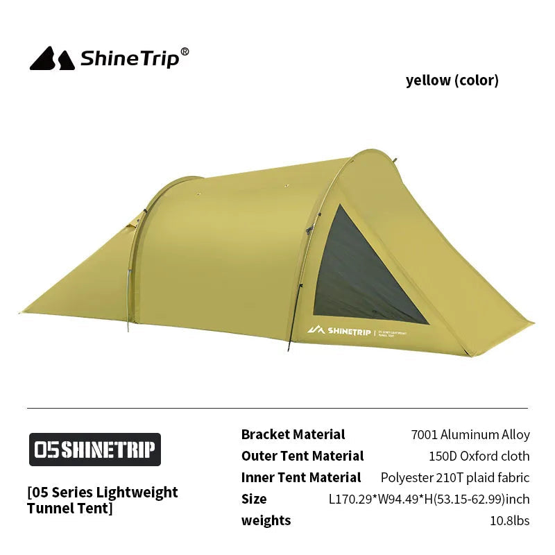 ShineTrip Lightweight 2-Person Tunnel Tent Oxford Cloth Waterproof Sunscreen Portable Outdoor Travel Camping Tent Social Buzz eSIMs