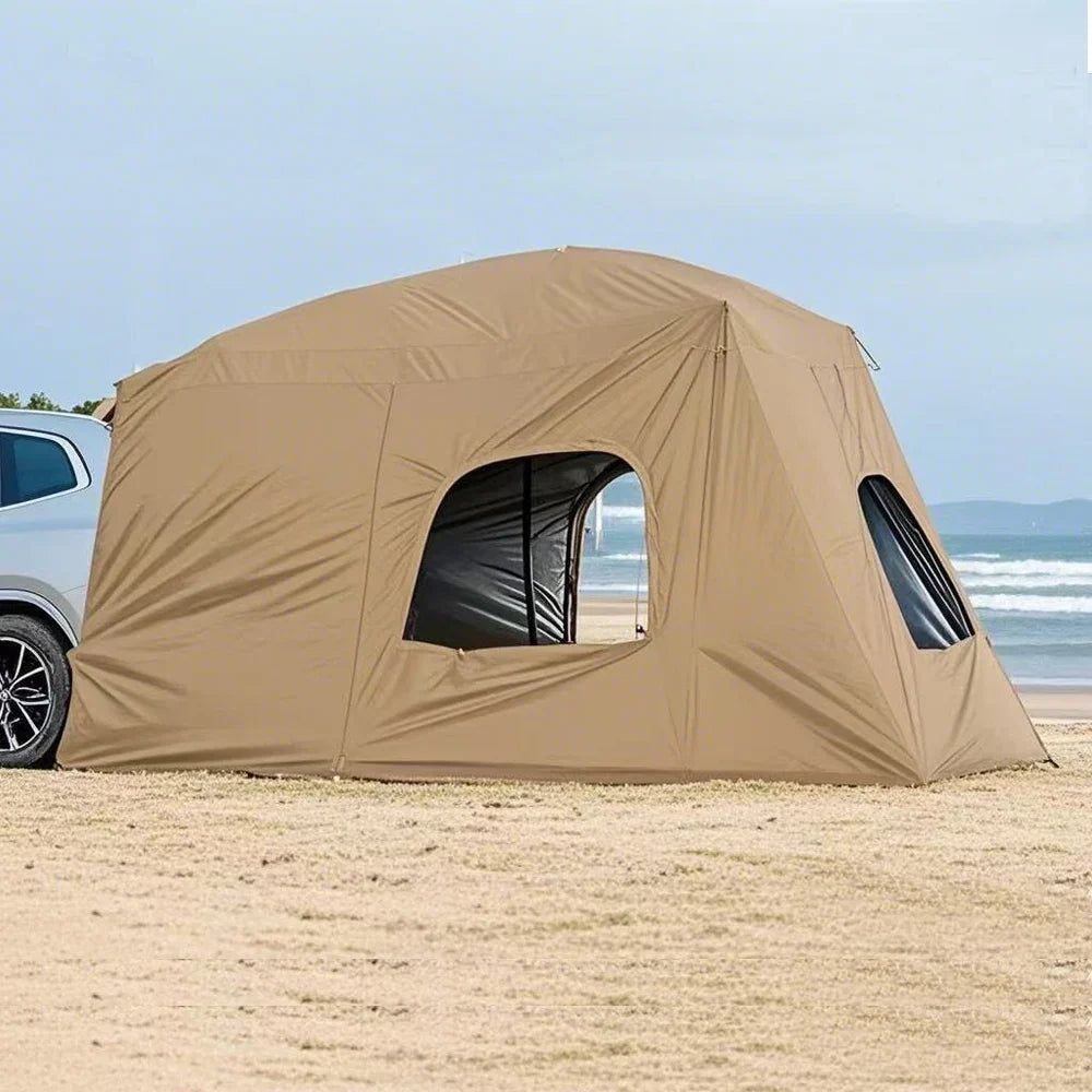 Universal SUV Camping Tent with Spacious Awning Waterproof Car Tent Easy Setup for Backpacking Traveling Outdoors Car Tail Tent Social Buzz eSIMs