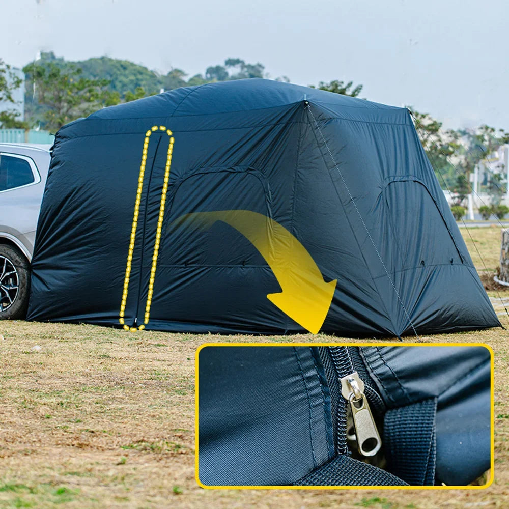 Universal SUV Camping Tent with Spacious Awning Waterproof Car Tent Easy Setup for Backpacking Traveling Outdoors Car Tail Tent Social Buzz eSIMs