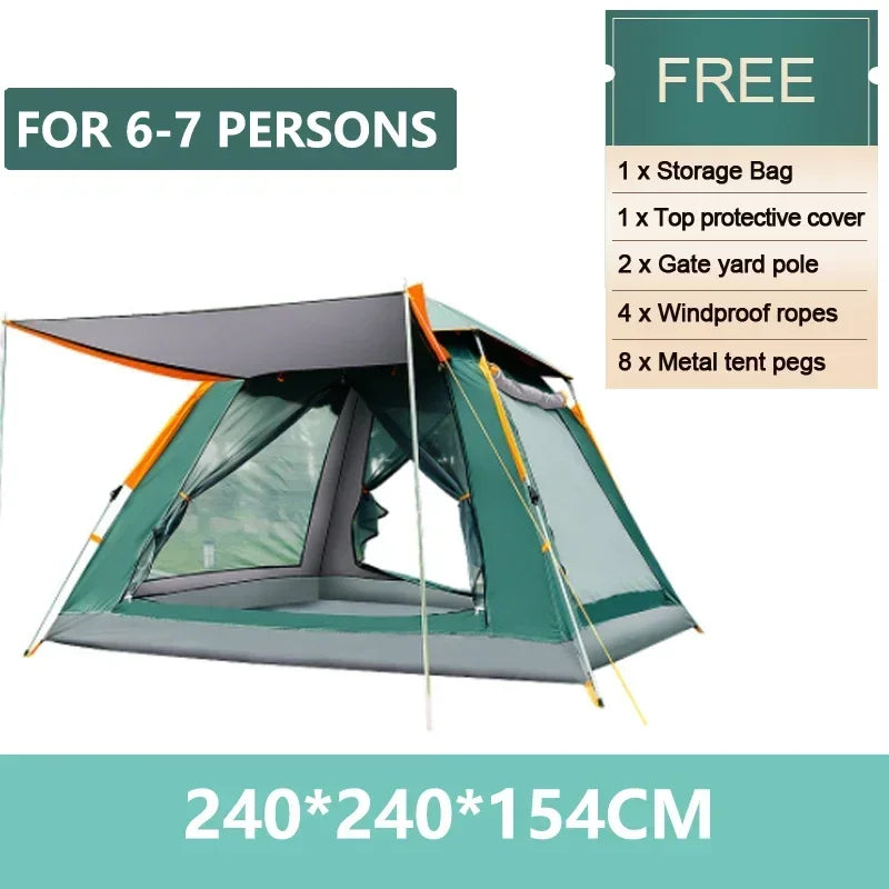 Goture Outdoor Camping Tent 2-6 People Portable Folding Automatic Tent Beach Fishing Family Travel Park Anti-UV Shade Social Buzz eSIMs