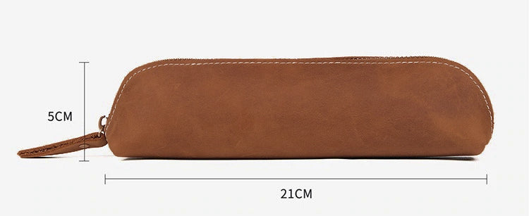 The Paavo Leather Pen Case | Leather Makeup Pouch STEEL HORSE LEATHER
