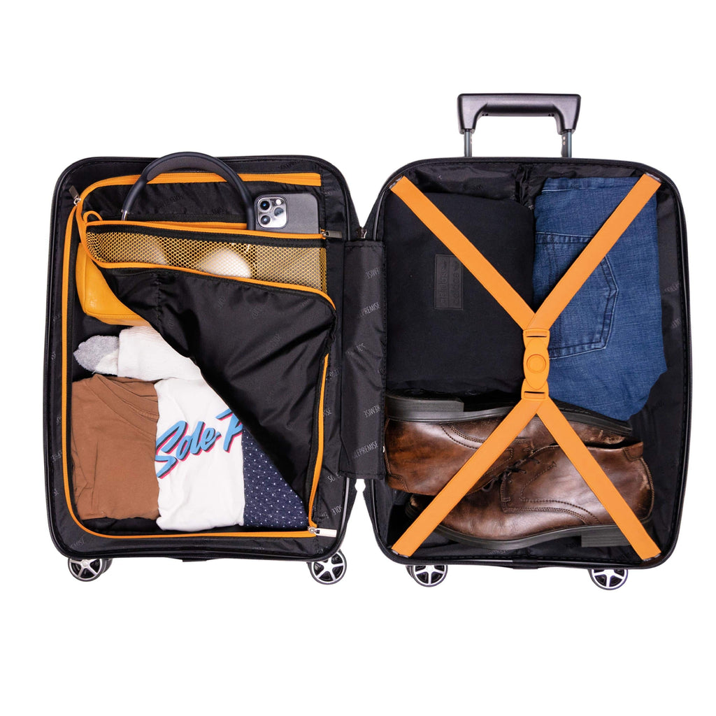 Black Hardcase Roller Luggage Set (28', 24' and 20') Sole Premise