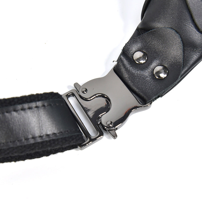 Sigrid Smooth Black Leather Waist Bag | Smooth Black Leather Fanny Pack STEEL HORSE LEATHER