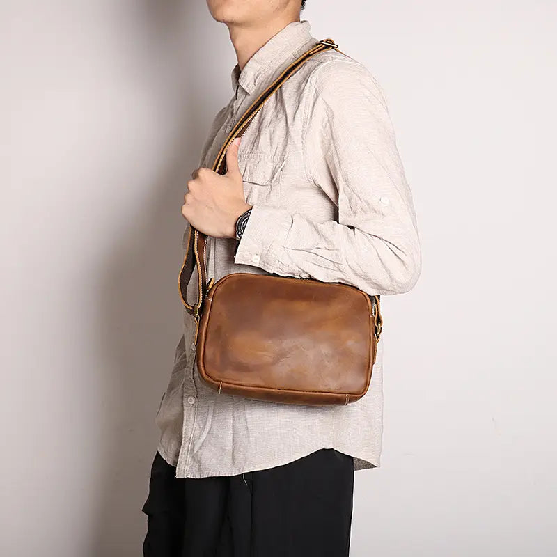 Soren Vintage Leather Crossbody Bag Sling | Versatile and Durable Leather Bag STEEL HORSE LEATHER