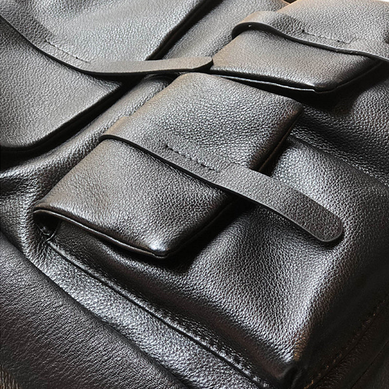 Stylish Full Grain Leather Backpack Natural Cow Leather Travel Backpack Women Leather School Backpack TSM1931 RockCow Leather Studio