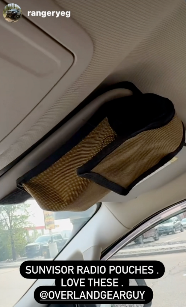 Sun Visor Radio Pouch Overland Gear Guy
