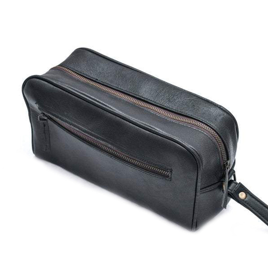 The Single Section Toiletry- Black Classy Leather Bags
