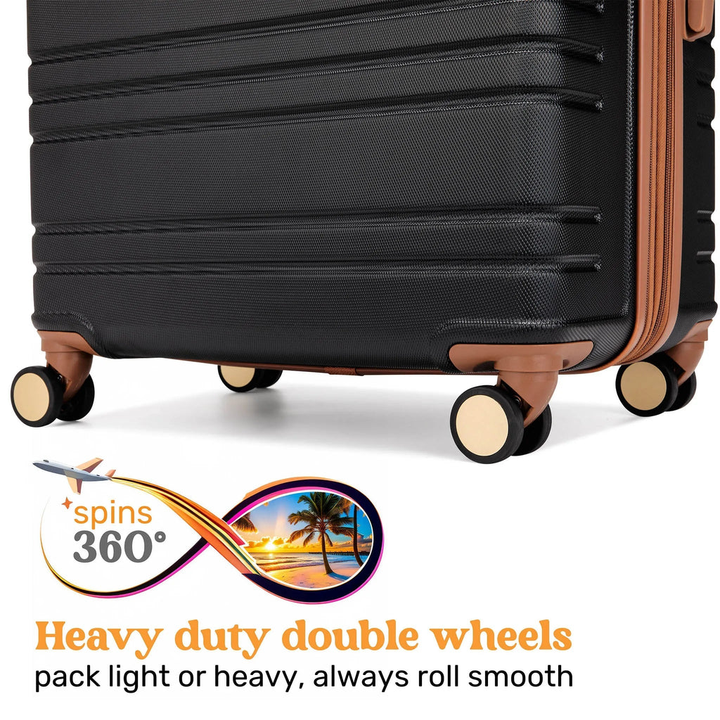 Brickell 3 Piece Expandable Retro Luggage Set Travellty