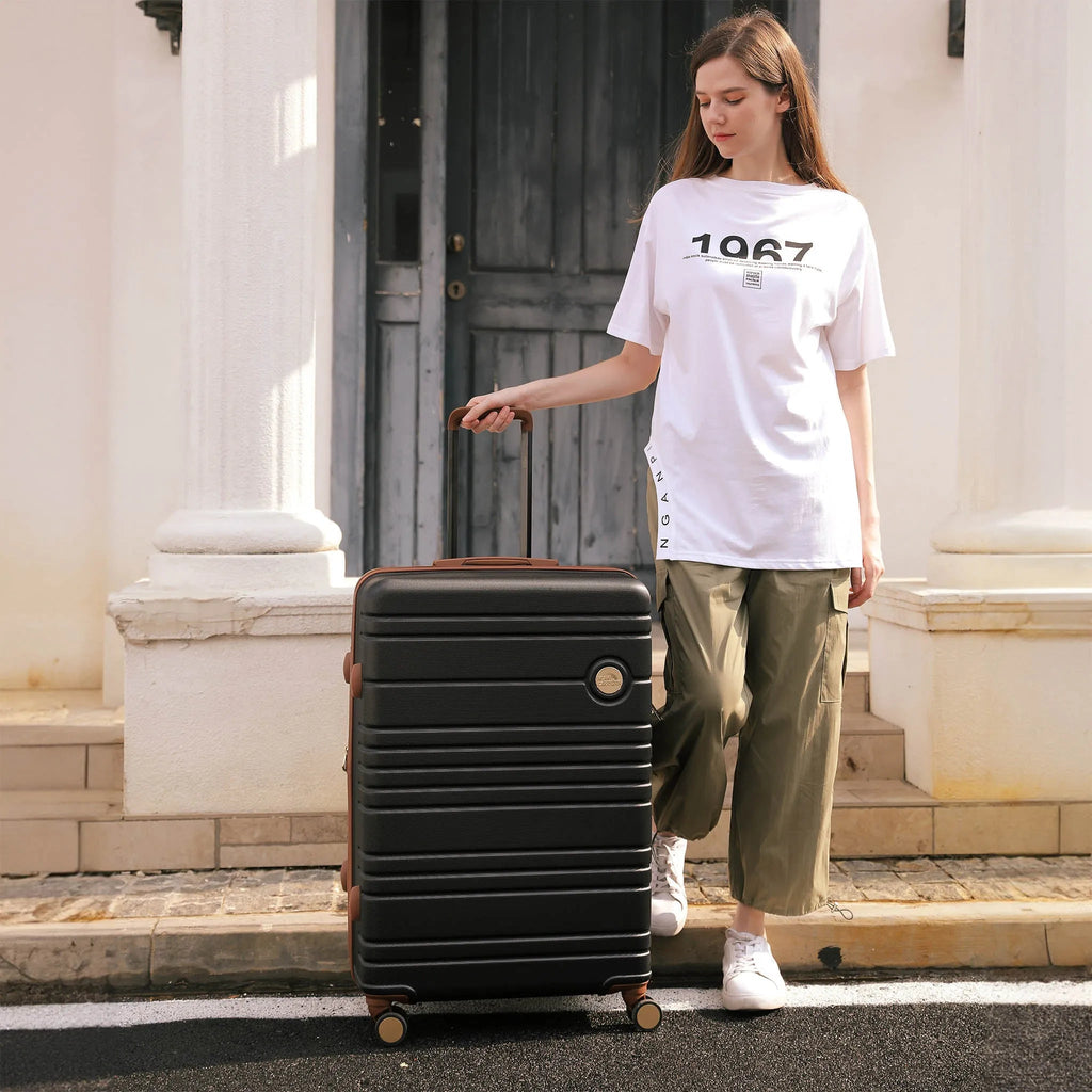 Brickell 3 Piece Expandable Retro Luggage Set Travellty