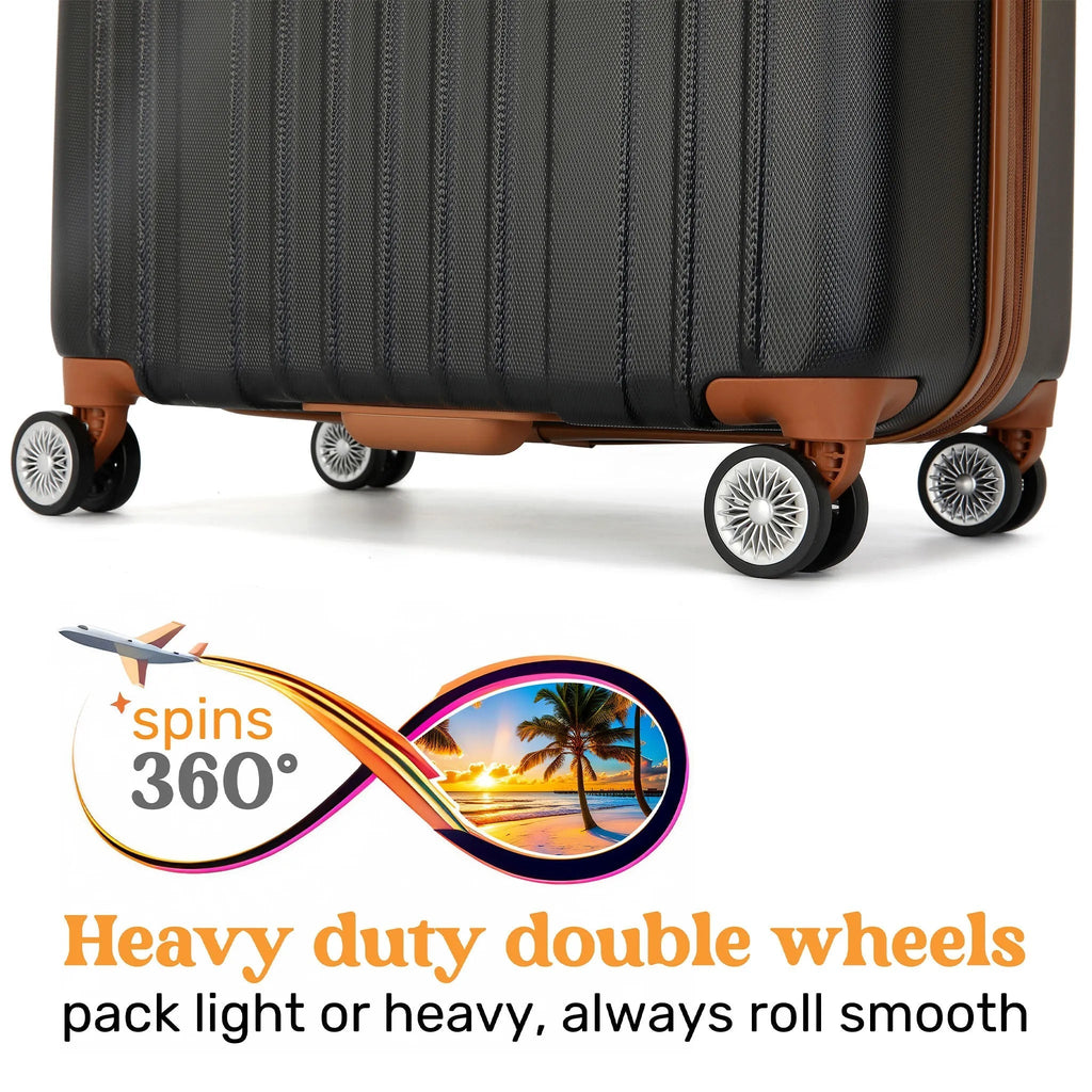 Collins 3 Piece Expandable Retro Luggage Set Travellty