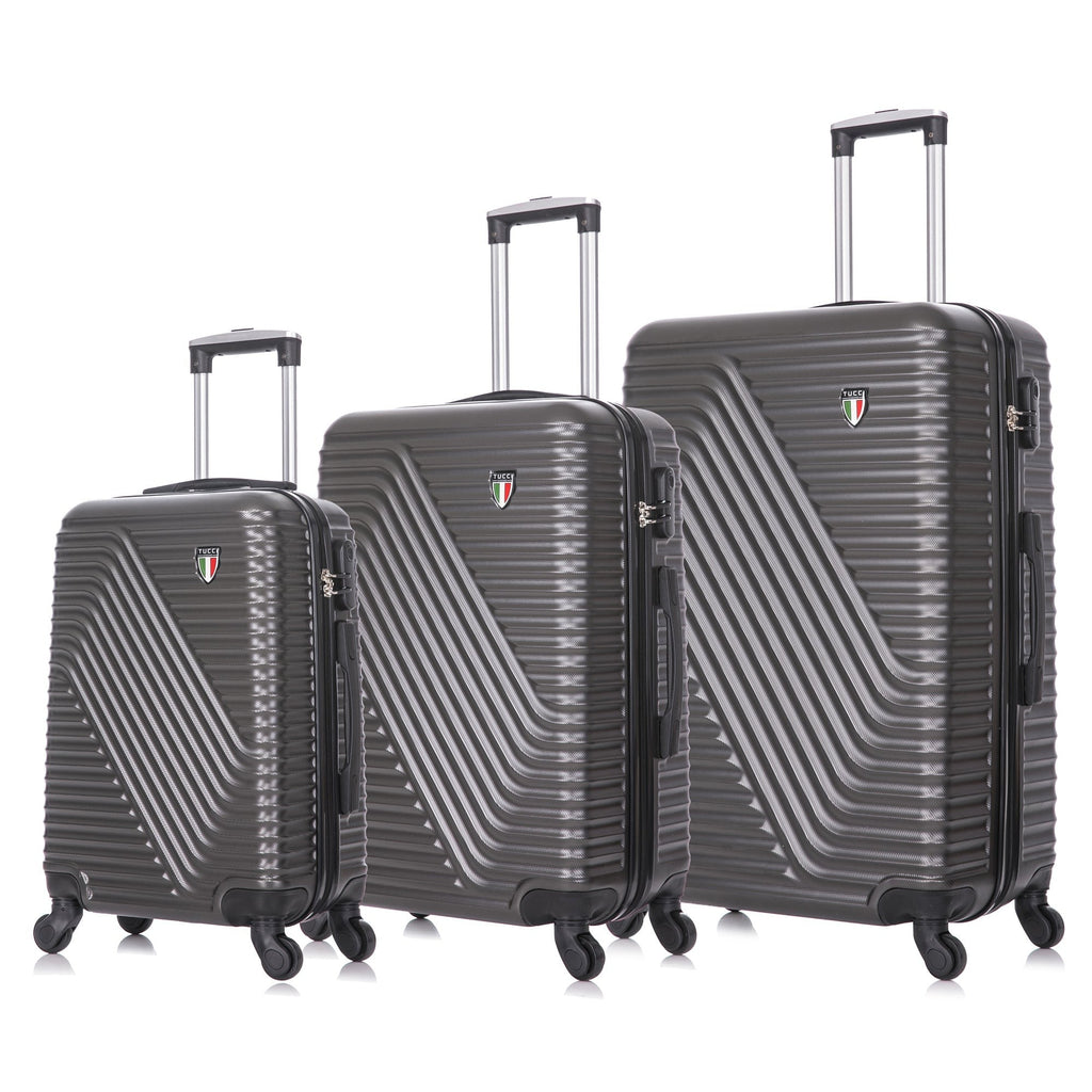 TUCCI Italy TRAVOLA 3PC Hardside Luggage Set (20", 24", 28") Tucci