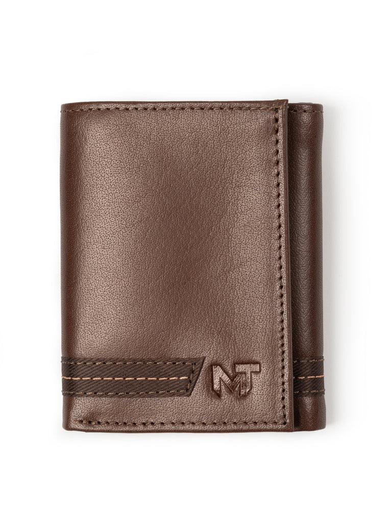 SleekCut Tri-Fold Wallet - Brown Classy Leather Bags