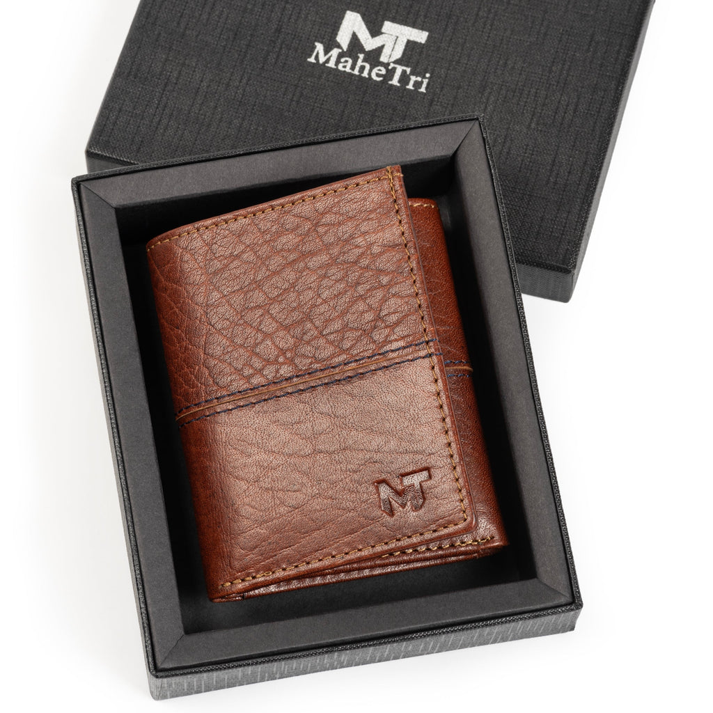 Textured Tri-Fold Men's Wallet Classy Leather Bags