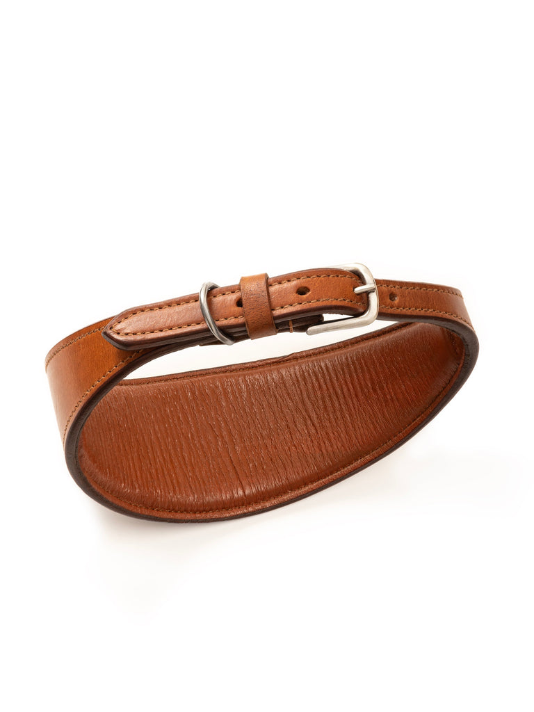 Oval Leather Dog Collar - Tan Classy Leather Bags