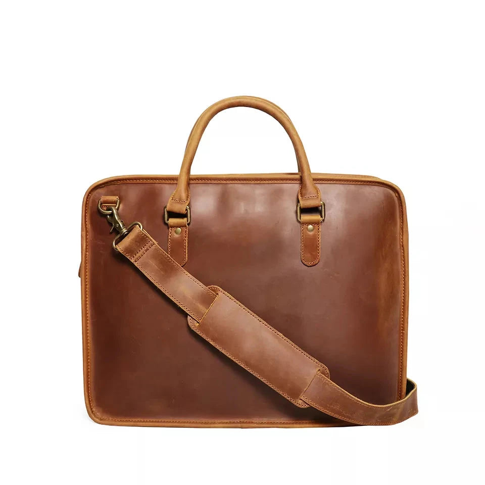 The Hemming Leather Laptop Bag | Vintage Leather Briefcase STEEL HORSE LEATHER