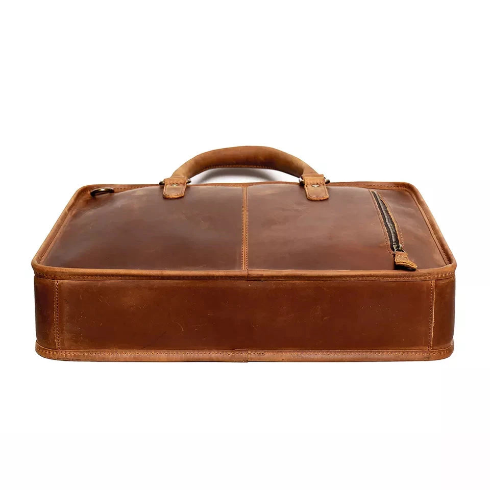 The Hemming Leather Laptop Bag | Vintage Leather Briefcase STEEL HORSE LEATHER