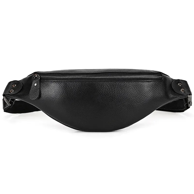 The Walcott Leather Waist Bag | Black Leather Fanny Pack STEEL HORSE LEATHER