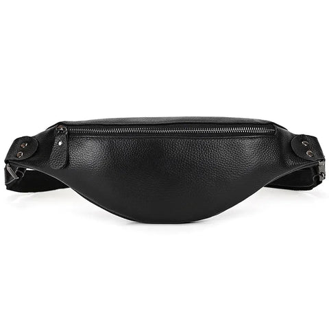 The Walcott Leather Waist Bag | Black Leather Fanny Pack STEEL HORSE LEATHER