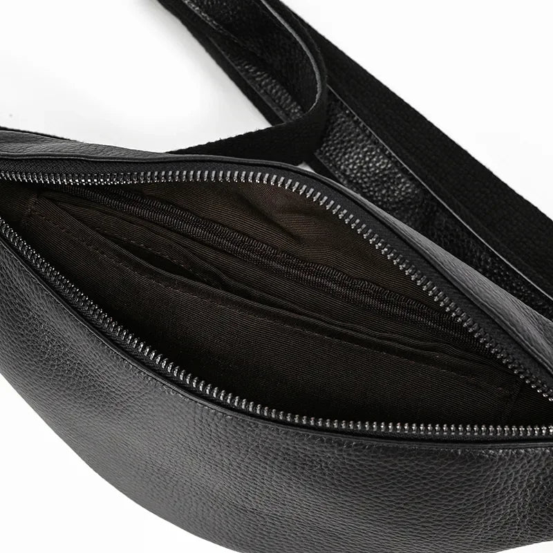 The Walcott Leather Waist Bag | Black Leather Fanny Pack STEEL HORSE LEATHER
