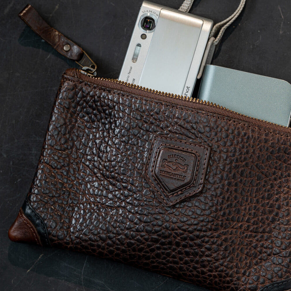 Theodore Leather Zippered Pouch Mission Mercantile Leather Goods
