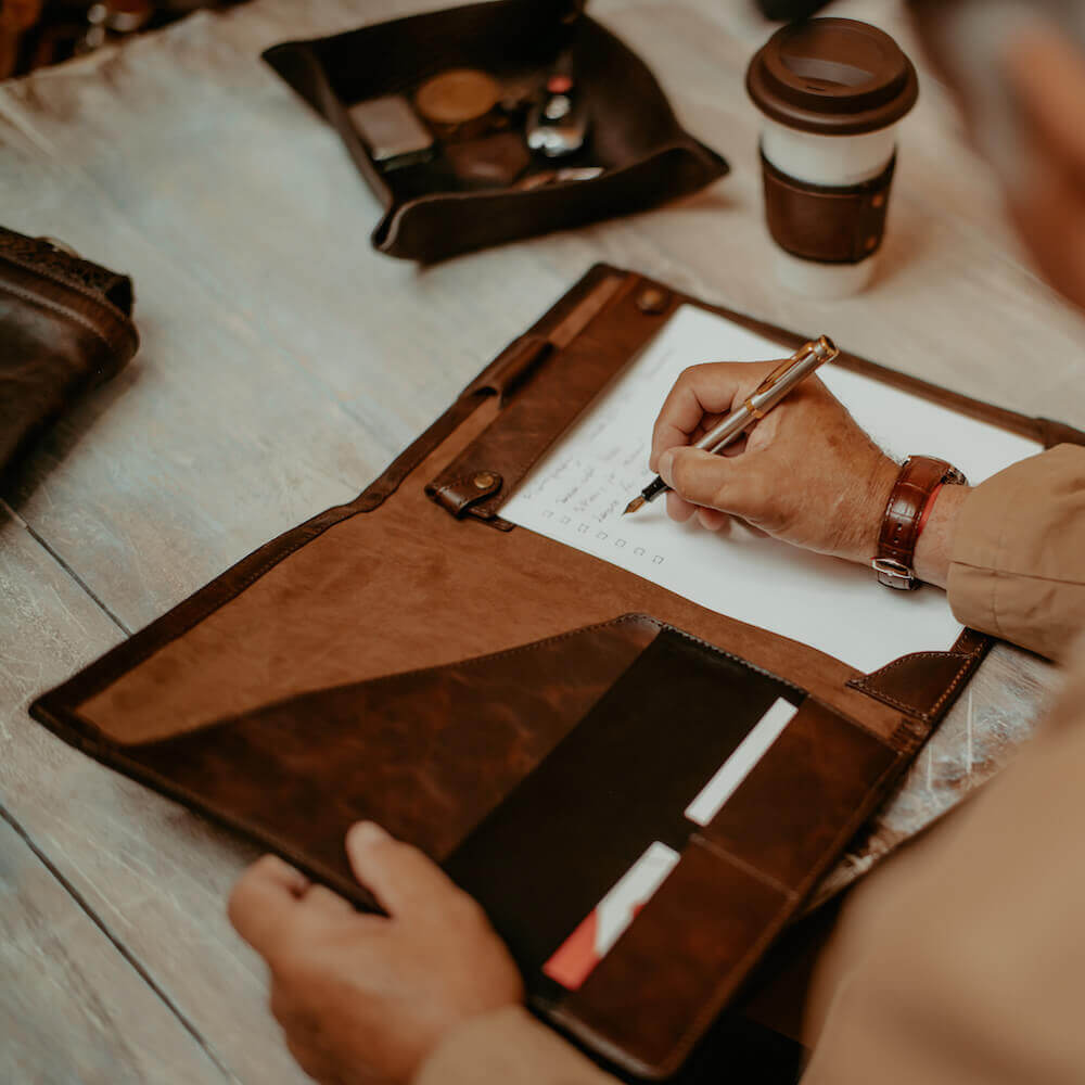 Benjamin Leather Padfolio Mission Mercantile Leather Goods